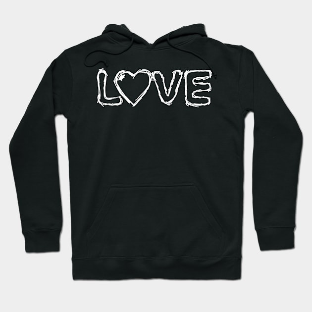 Love Handwritten Creative Black Hoodie by JamesBennettBeta